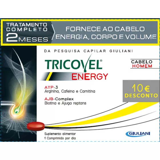 Tricovel Energy Tratamento completo 2 meses Duo Comprimidos 2 x 30 Unidade(s) com Desconto de 10€
