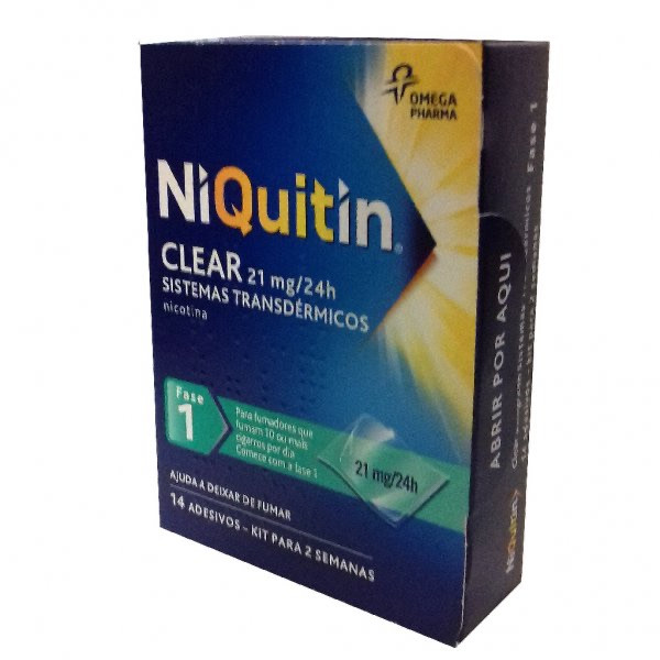 Niquitin Clear , 21 mg/24 h Saqueta 14 Unidade(s) Sist transder