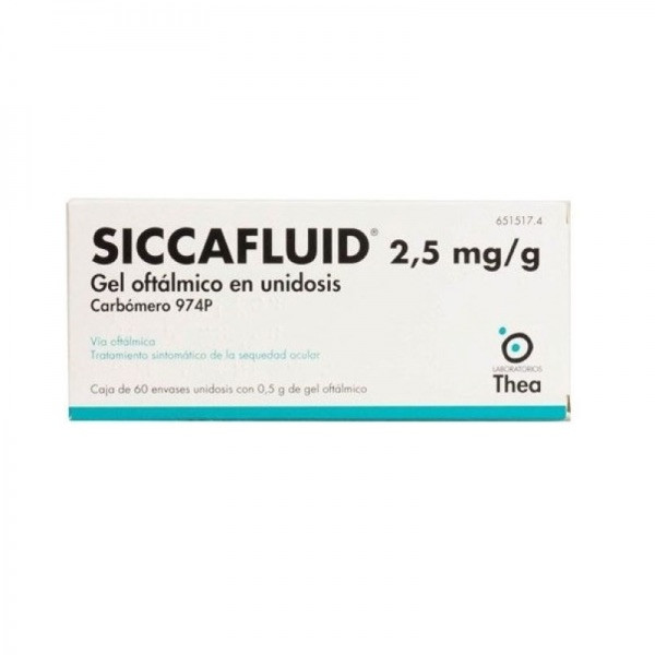 Siccafluid, 2,5 mg/g-0,5 g x 60 gel oft gta