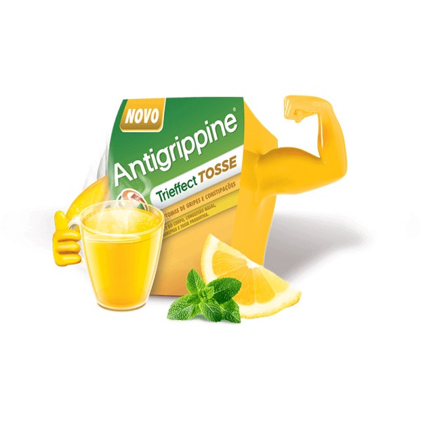 Antigrippine Trieffect Tosse, 500/10/200 mg x 10 pó sol oral saq