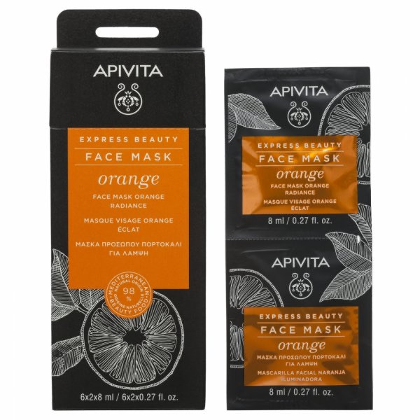 Apivita Express Beauty Máscara Iluminadora Laranja 8ml x2
