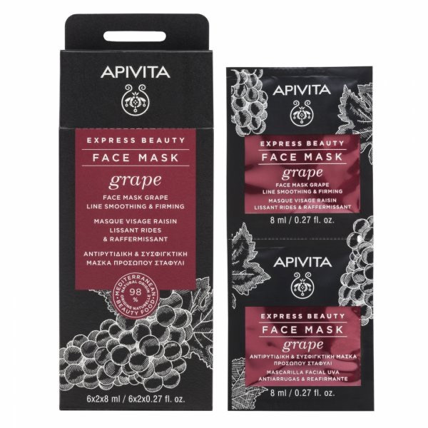 Apivita Express Beauty Máscara Rugas Refirmante Uva 8ml x2