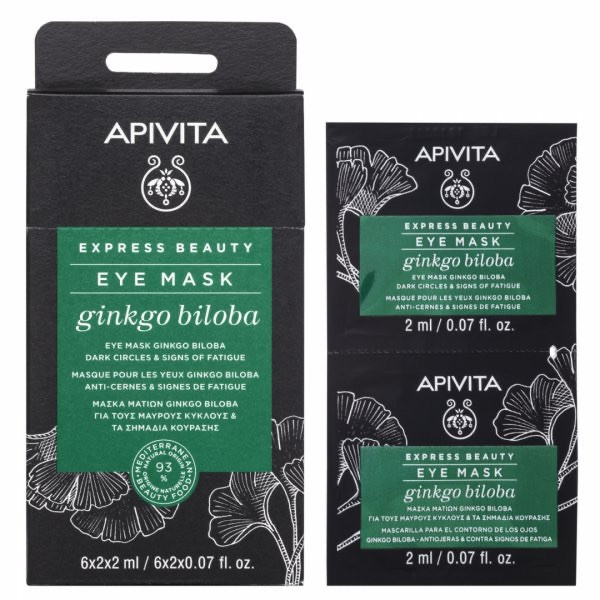 Apivita Express Beauty Máscara Papos Olheiras Gingko 2ml x2