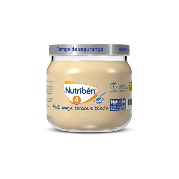 Nutribén Boião 4 Maça Laranja Banana Bolacha 120G
