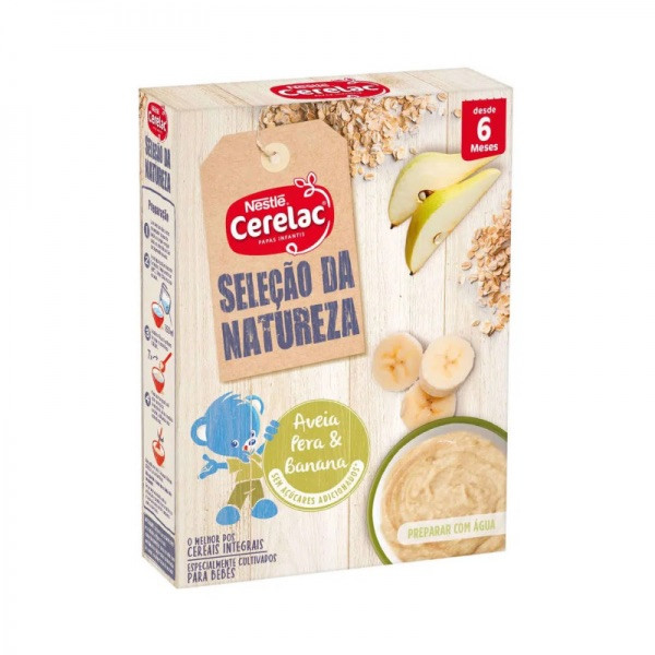 Cerelac Papa Láctea Aveia, Pêra e Banana +6M 240g