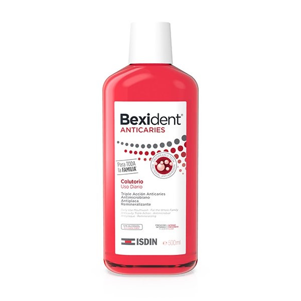 ISDIN Bexident Anticáries Colutório 500ML - Colutório de uso diário com tripla ação anticáries, com flúor e CPC