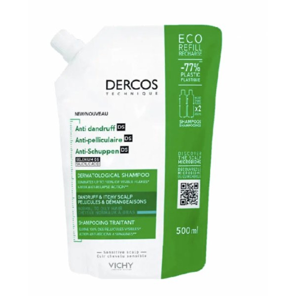 Dercos Champô Anti-Caspa Caspa Oleosa Refill 500ml