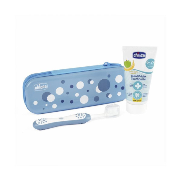 Chicco Primeiro Conjunto Higiene Oral Azul 6M+