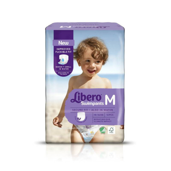 Libero Swimpants Fraldas Tamanho M 10-16Kg x12