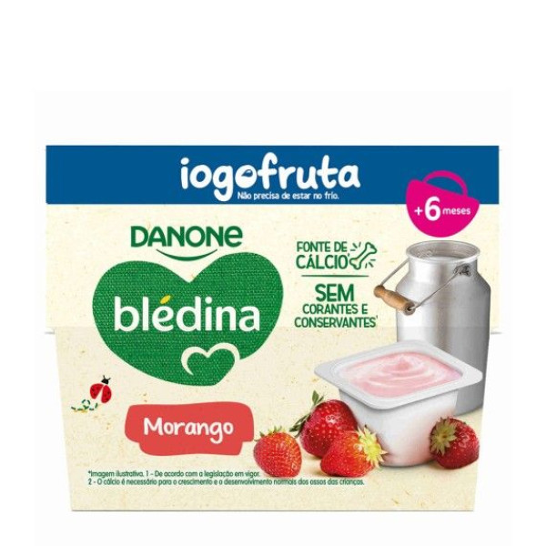 Bledina Iogofruta Morango 4x95g +6m