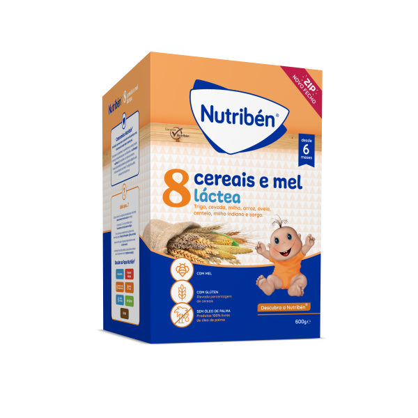 Nutribén Farinhas 8 Cereais e Mel Láctea 300g x2