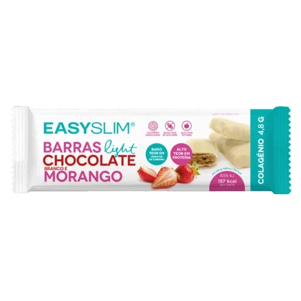 Easyslim Barra Light Chocolate Branco e Morango 44g