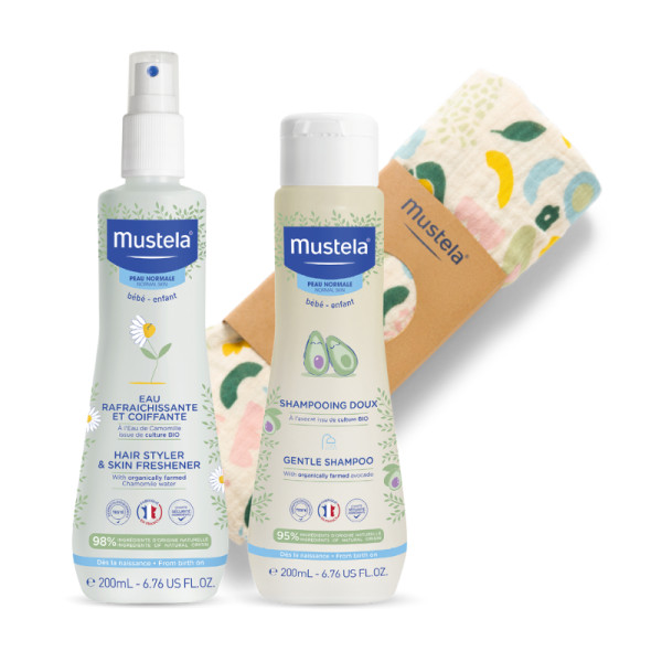 Mustela Kit Fralda + Água Refrescante 200ml + Champô Suave 200ml