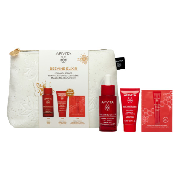 Apivita Coffret Beevine Elixir Sérum | Oferta Creme Ligeiro + Contorno Olhos + Bolsa