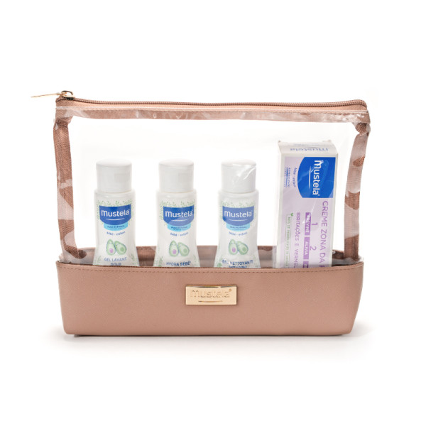 Mustela Bolsa Indispensáveis Mocca | Kit com 4 Essenciais de Higiene para Bebé