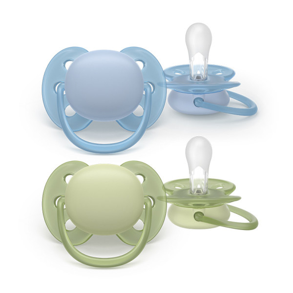 Philips Avent Ultra Soft Chupeta Azul e Verde 0-6M