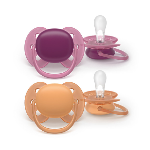 Philips Avent Ultra Soft Chupeta Lilás e Laranja +18M